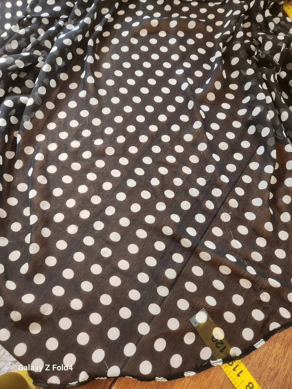 Arden B Black and White Polka Dot High-Low Skirt Med